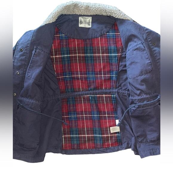 Ruff Hewn Coat Girls Size Medium Navy Blue Barn Chore Coat Button Down Rugged - Picture 3 of 6